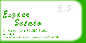 eszter setalo business card