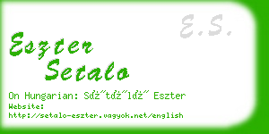 eszter setalo business card
